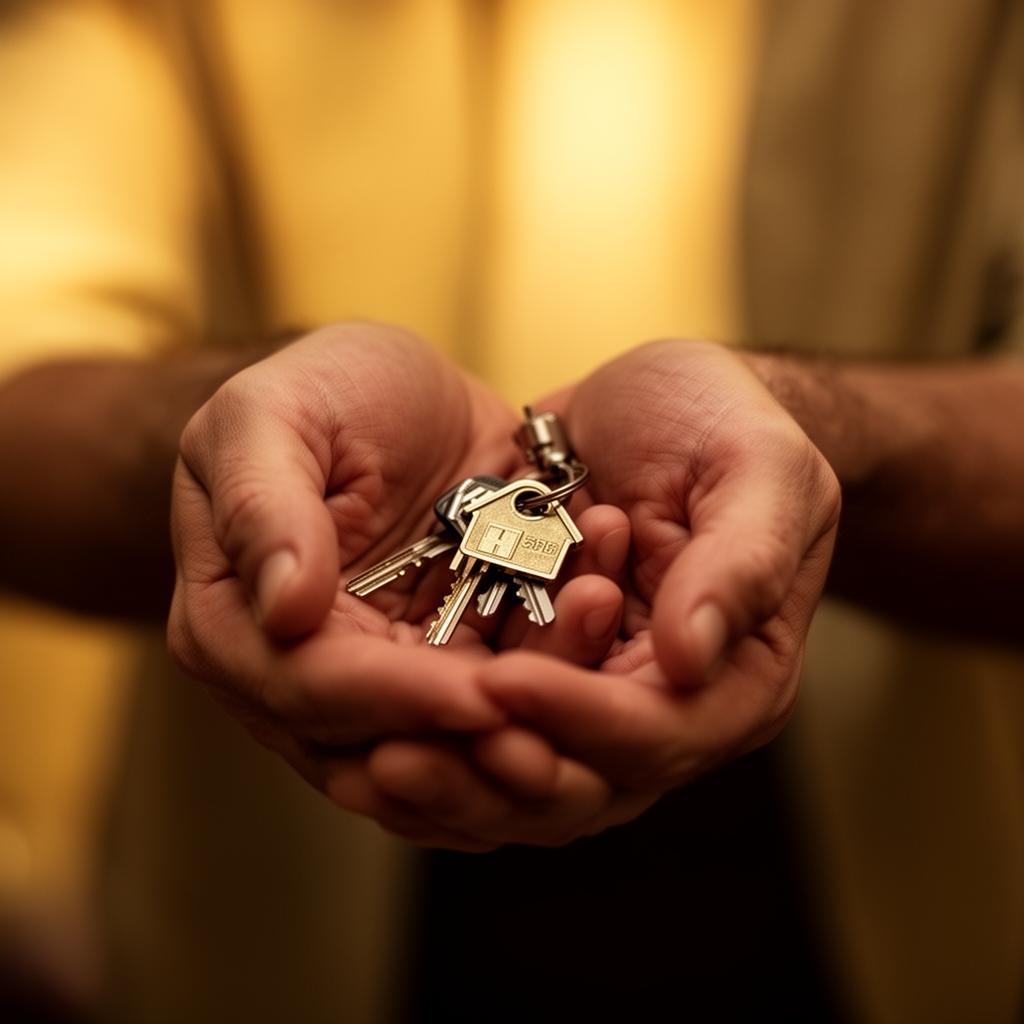 Hands holding keys